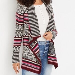 Maurices NWT Geometric Open Cardigan
